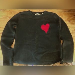 Chinti & Parker Black Red Heart Sweater